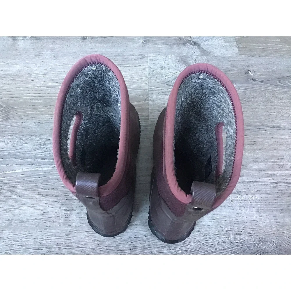 Bogs Youth Girls Size 6 Mauve Crandall Wool Winter Snow Boots 72139 Faux Fur